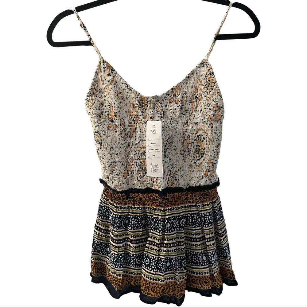 NWT colorful womens sleeveless top patrons of peace xs